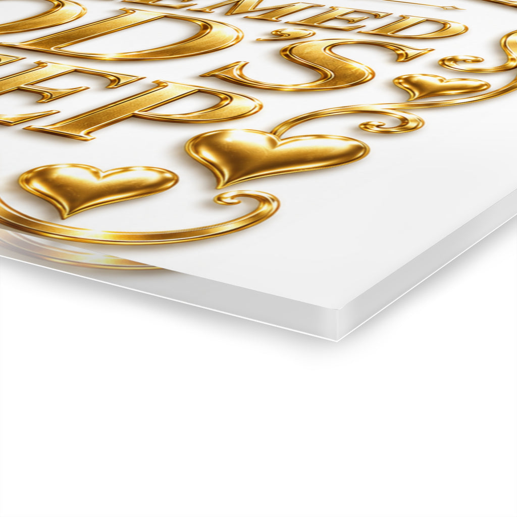 Acrylic Print – "From Deemed Black Sheep to Redeemed God's Sheep" (Gold Typography)