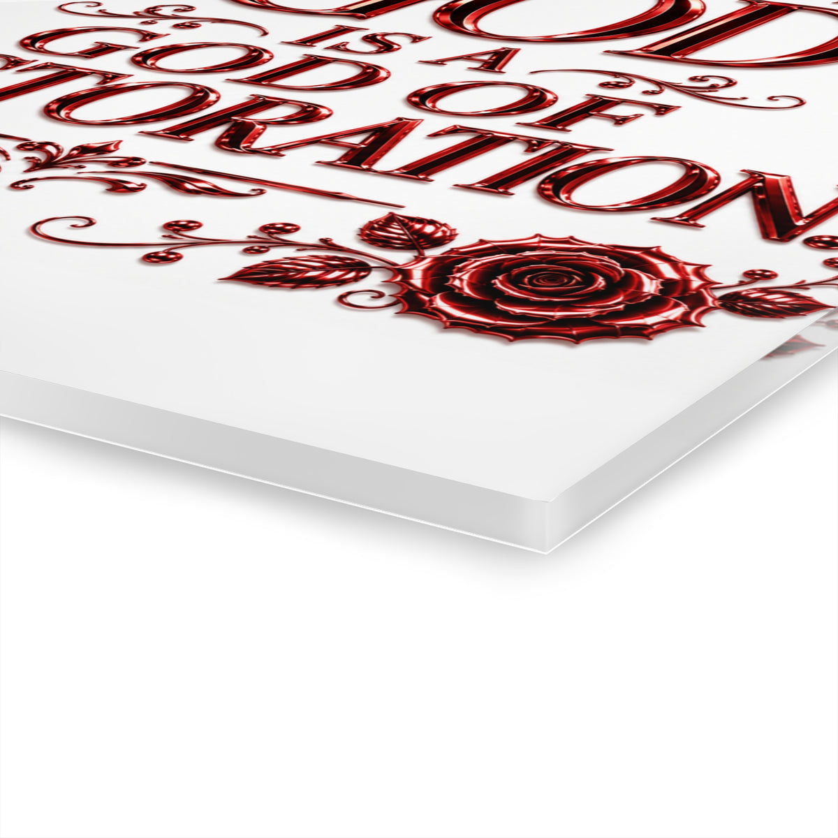 Acrylic Print - "God Is A God of Restoration" Floral Wall Art
