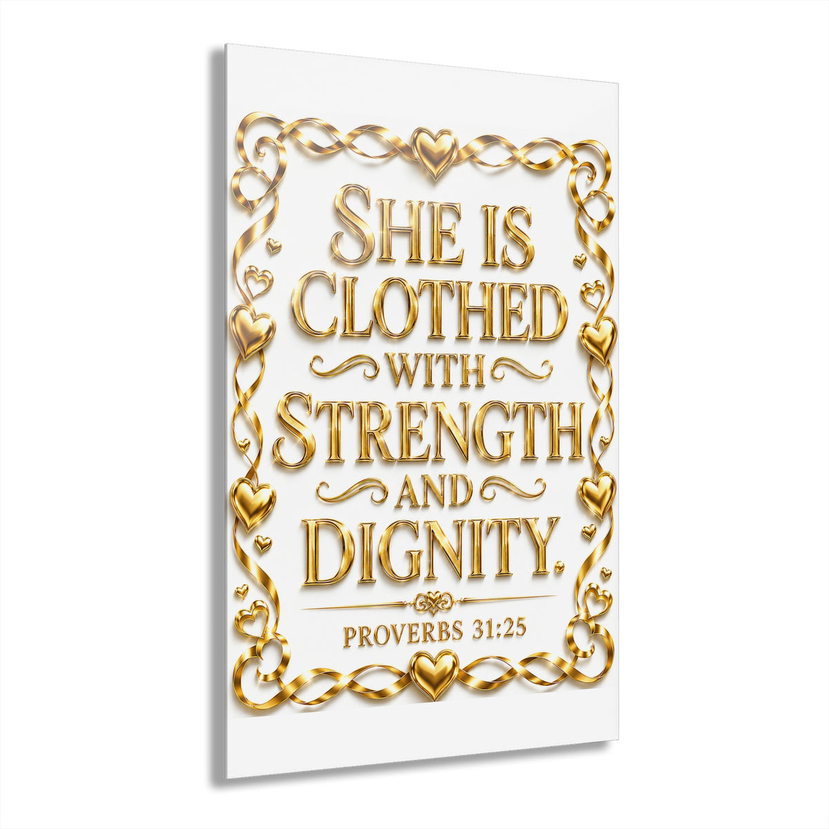 Acrylic Wall Art — “She Is Clothed with Strength and Dignity” (Proverbs 31:25)