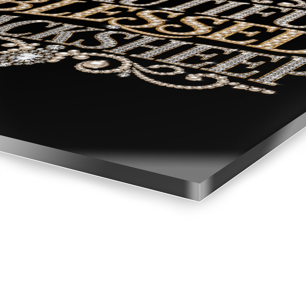 Acrylic Wall Art — "Beautiful Blessed Blacksheep" Pearl Typography Print