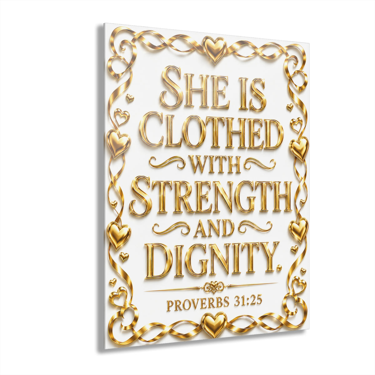 Acrylic Wall Art — “She Is Clothed with Strength and Dignity” (Proverbs 31:25)