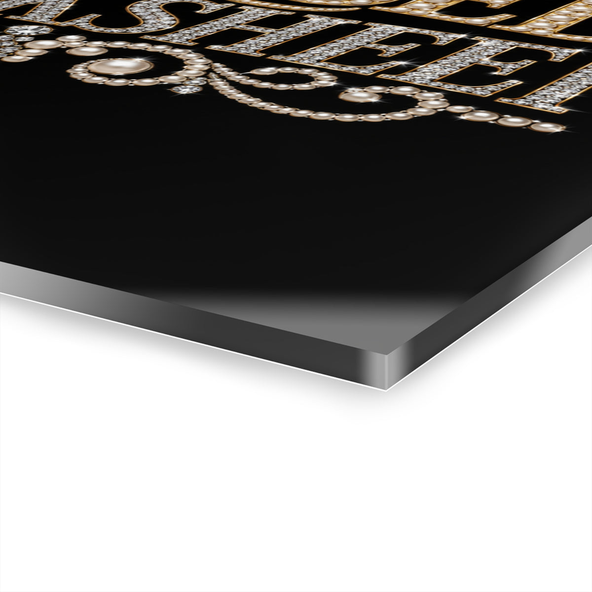 Acrylic Wall Art — "Beautiful Blessed Blacksheep" Pearl Typography Print