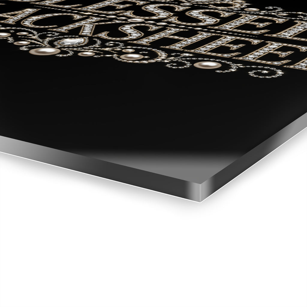 Acrylic Print — ‘Blessed Blacksheep’ Rhinestone Motif Wall Art