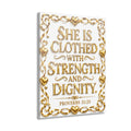 Acrylic Wall Art — “She Is Clothed with Strength and Dignity” (Proverbs 31:25)