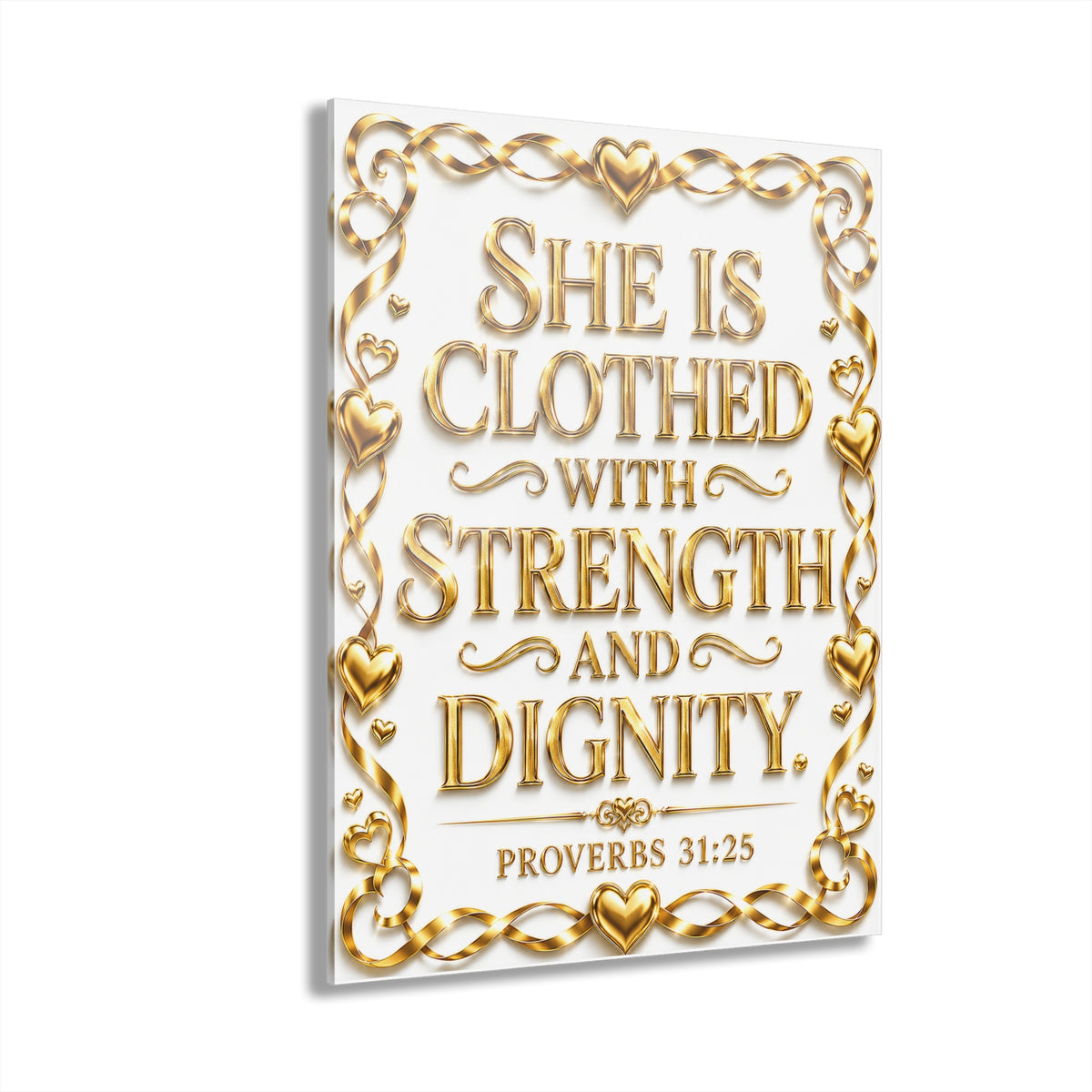 Acrylic Wall Art — “She Is Clothed with Strength and Dignity” (Proverbs 31:25)